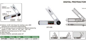 تصویر زاویه سنج دیجیتال اینسایز مدل 250-2171 Insize Digital Protractor 2171-250