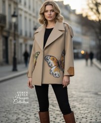 تصویر پالتو زنانه گره استایل مدل پرپرواز 