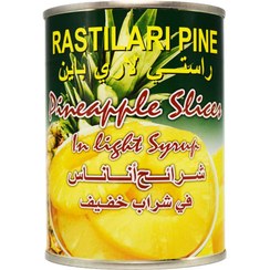 تصویر کمپوت آناناس حلقه ای راستیلاری RASTILARI اصل تایلند وزن 565 گرم 