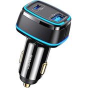 تصویر شارژر فندکی 2 پورت یوسمز مدل USAMS A+C Dual Ports Fast Car Charger CC142 با حداکثر توان 120W 