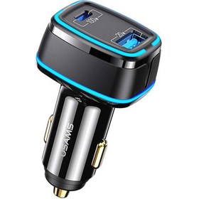 تصویر شارژر فندکی 2 پورت یوسمز مدل USAMS A+C Dual Ports Fast Car Charger CC142 با حداکثر توان 120W 