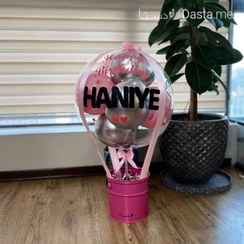 تصویر بادکنک بوبو بالن تم صورتی نقره ای 