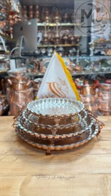 تصویر دیس مسی دسته دار سایز ۴ 