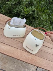 تصویر سطل رومیزی طرح SMILE با جا دستمالی 