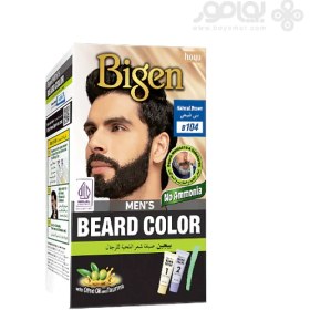 تصویر کیت رنگ ریش و سبیل بیگن شماره 104 رنگ قهوه ای طبیعی BIGEN MEN'S BEARD COLOR 104 NATURAL BROWN