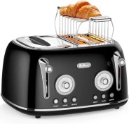 تصویر توستر نان فلر مدل TO490 ظرفیت ۴ اسلایس با بدنه استیل و دکمه چرخشی 