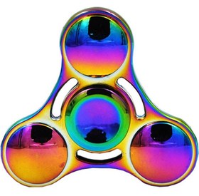 تصویر اسپینر فلزی سه پره ای رنگین کمانی طرح دایره ای Fidget Spinner Metal Rainbow Circle 