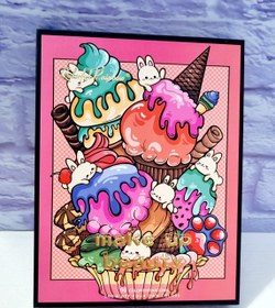 تصویر سایه کتابی طرح بستنی ۹۶رنگ از برندIGOODCO دارای رنگ های مات و شاین،شاد و نود. 96 colors ice cream book shade from digoodco brand with matte and shiny, happy and nude colors.