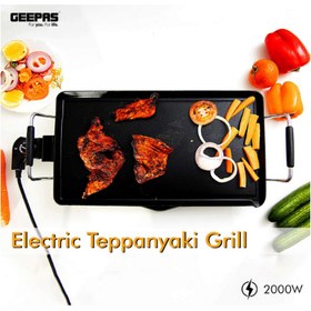 تصویر گریل تپانیاکی برقی جیپاس مدل GET63028UK Geepas Electric Teppanyaki Grill For Camping, Ideal For Frying, Grilling And Cooking