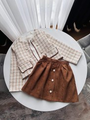 تصویر سه تیکه مجلسی کراپ کت دامن 