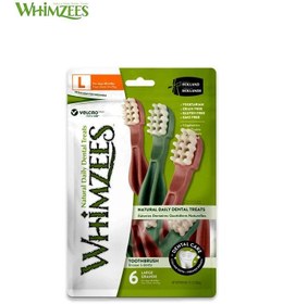 تصویر مسواک دندان طبیعی بدون غلات برای سگ - سایز L - 360 گرم برند whimzees Natural Grain Free Dental Dog Toothbrush L - 360GM