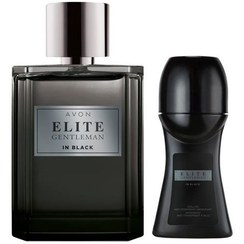 تصویر ست عطر و دئودورانت مام رول مردانه Avon Elite Gentleman In Black آوون 