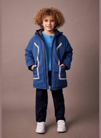 تصویر پافر پارکا با کلاه و آستین بلند برای پسران برند Defacto Boy Hooded Long Sleeve Parka