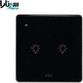 تصویر کلید وای فای لمسی مشکی FEC-SW-02 