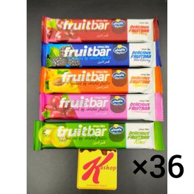 تصویر لواشک ترش میوه ای فروت بار باکس 36 عددی fruitbar fruitbar