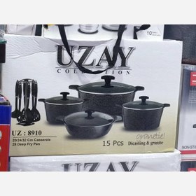 تصویر سرویس قابلمه چدن ۱۵ پارچه Uzay (اوزای) 