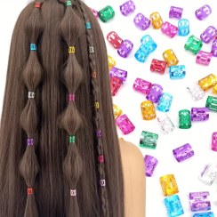 تصویر مهره روسی رنگارنگ 10 عددی دیزاین مو شینیون و بافت 