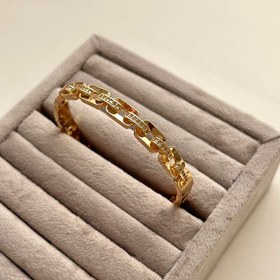 تصویر بنگل کارتیه نگین دار طرح طلا 