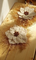 تصویر دیوارکوب رافیا گل فندق قطر ۴۰ سانت 