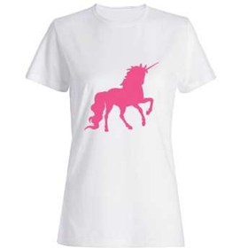 تصویر تیشرت دخترانه طرح اسب تک شاخ کد 80 