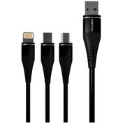 تصویر کابل تبدیل USB به MicroUSB / Type-C / Lightining کلومن مدل KD-24 طول 1.2 متر Koluman KD-24 USB To MicroUSB / Type-C / Lightining 1.2M