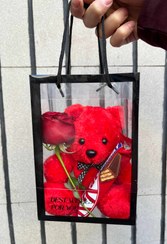 تصویر عروسک خرس قرمز کادویی 