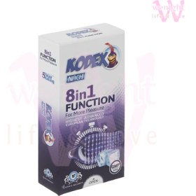 تصویر کاندوم تاخیری کدکس فانکشن 8 در 1 بسته 10 عددی | Kodex 8 in 1 Function Condoms 