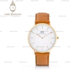 تصویر دنیل ویلینگتون بند چرمی قهوه ای - Daniel Wellington 