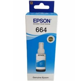 تصویر جوهر 664 اصلی Epson Cyan Epson 664 Ecotank Cyan ink bottle