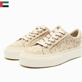 تصویر کتونی اورجینال زنانه زارا Zara Animal Print Trainers 