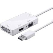 تصویر تبدیل Display به VGA / HDMI / DVI برند P-NET 3 in 1 Display Port DP Male To Female HDMI/DVI/VGA Cable Adapter Converter