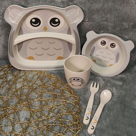 تصویر ست ظرف غذای بامبو ۵ تکه طرح زنبور و اژدها 