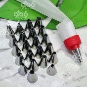 تصویر قیف و ماسوره 25عددی استیل 