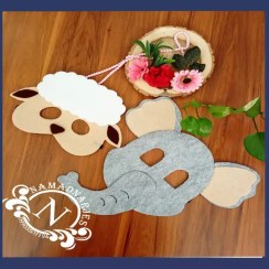 تصویر نقاب فیل و گوسفند با نمد 