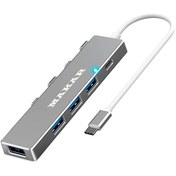 تصویر هاب Type-C به USB پنج پورت USB3.0 ،USB2.0‌ و USB3.1 ماکار مدل MK-HU238 