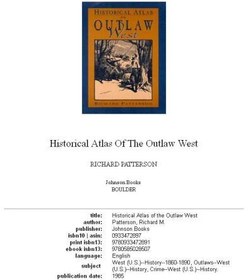 تصویر دانلود کتاب Historical Atlas of the Outlaw West 1984 کتاب انگلیسی اطلس تاریخی غرب یاغی 1984