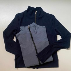 تصویر بلوز جلو زیپ دار - سرمه ای 