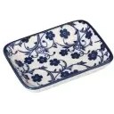 تصویر خرماخوری مستطیل کوچک دنی هوم طرح گل سرمه ای / BA14 