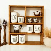 تصویر شلف چوبی رومیزی مسترکلاغ برای ماگ و کاپ قهوه 