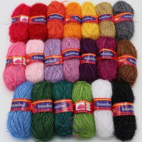 تصویر پک 20 رنگ کاموا سوزنی 100 گرمی (بسته 20 عددی) 