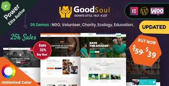 تصویر GoodSoul - Charity &amp; Fundraising WordPress Theme 