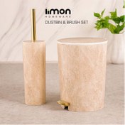 تصویر ست سطل و فرچه لیمون مدل 2380 طرح سنگ 