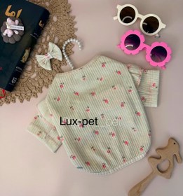 تصویر لباس سگ دخترانه گل‌دار 