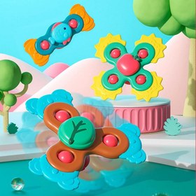 تصویر اسپینر جغجغه ای کودک مدل حیوانات پک ۳ عددی 