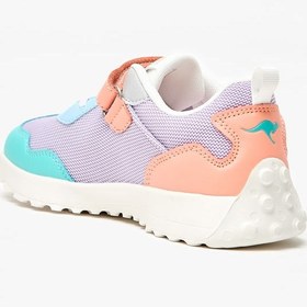 تصویر کفش ورزشی دخترانه با طراحی رنگی و بسته شدن چسبی برند kangaroos Girl's Colourblock Sports Shoes with Hook and Loop Closure