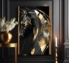 تصویر تابلو بوم دکوری اسب مدرن کد ۱۶۷۴ سایز ۲۰×۱۵ تا ۱۸۰×۹۰ 