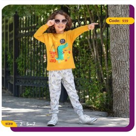 تصویر بلوز شلوار پسرانه طرح دایناسور کد 939 Boy's blouse with dinosaur design code 939