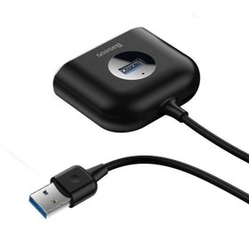 تصویر هاب 4 پورت USB باسئوس مدل Square Round 