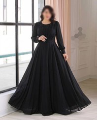 تصویر لباس مجلسی زنانه منجوق سایز بزرگ حجابدار 