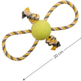 تصویر اسباب بازی سگ نیناپت مدل توپ و طناب کد Ninapet Dog Toy Ball And Rope Model